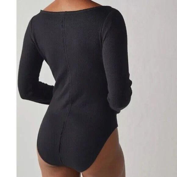Free People Sloane Bodysuit Black‎ - Picture 2 of 7